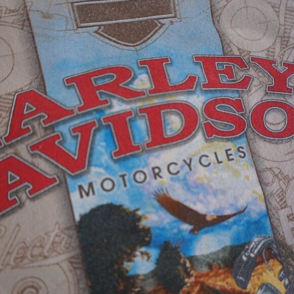 Harley-Davidson '05 Motorcycles Beige Sportster Eagle Short Sleeve T-Shirt 2XL - Picture 11 of 11